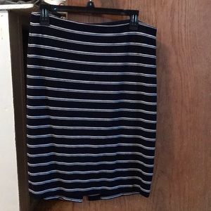 Calvin Klein striped knee length skirt